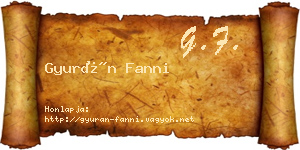 Gyurán Fanni névjegykártya
